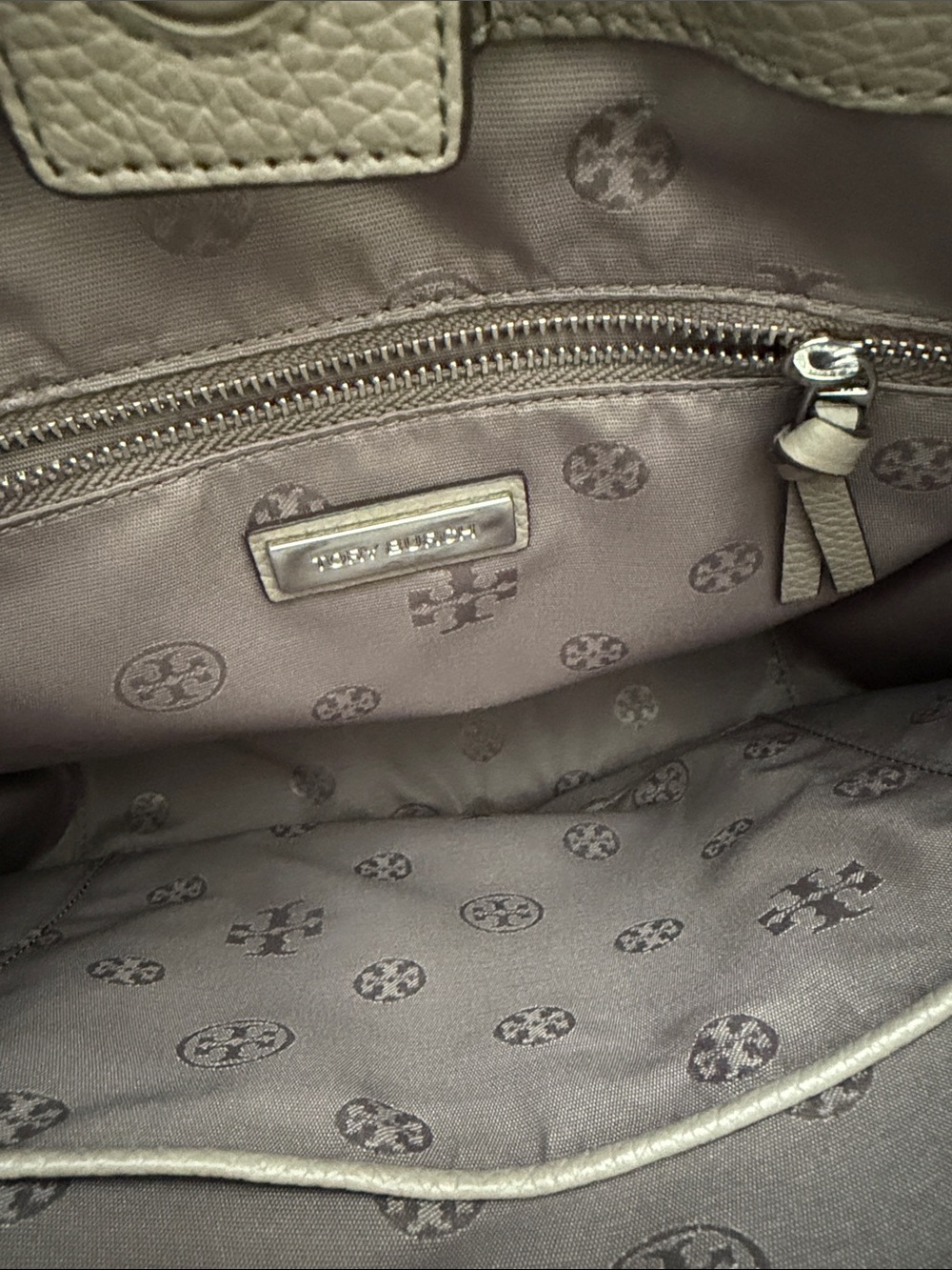 Tory Burch Pebbled Leather Crossbody in Taupe - Picture 3 of 7